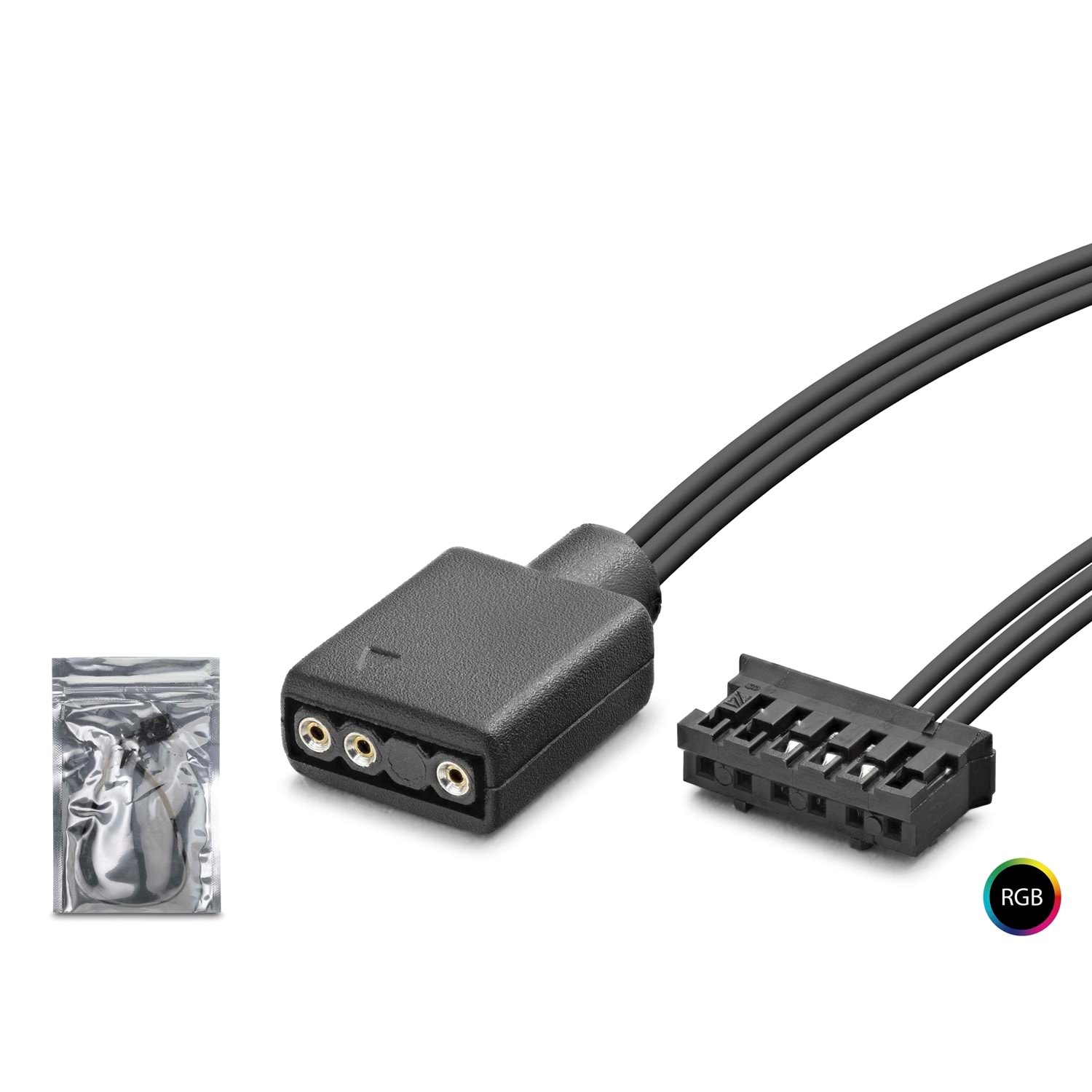 Kruxon ND2809 6 Pin Fan to 5V 3 Pin ARGB Aydınlatma Dönüştürücü Kablo Siyah