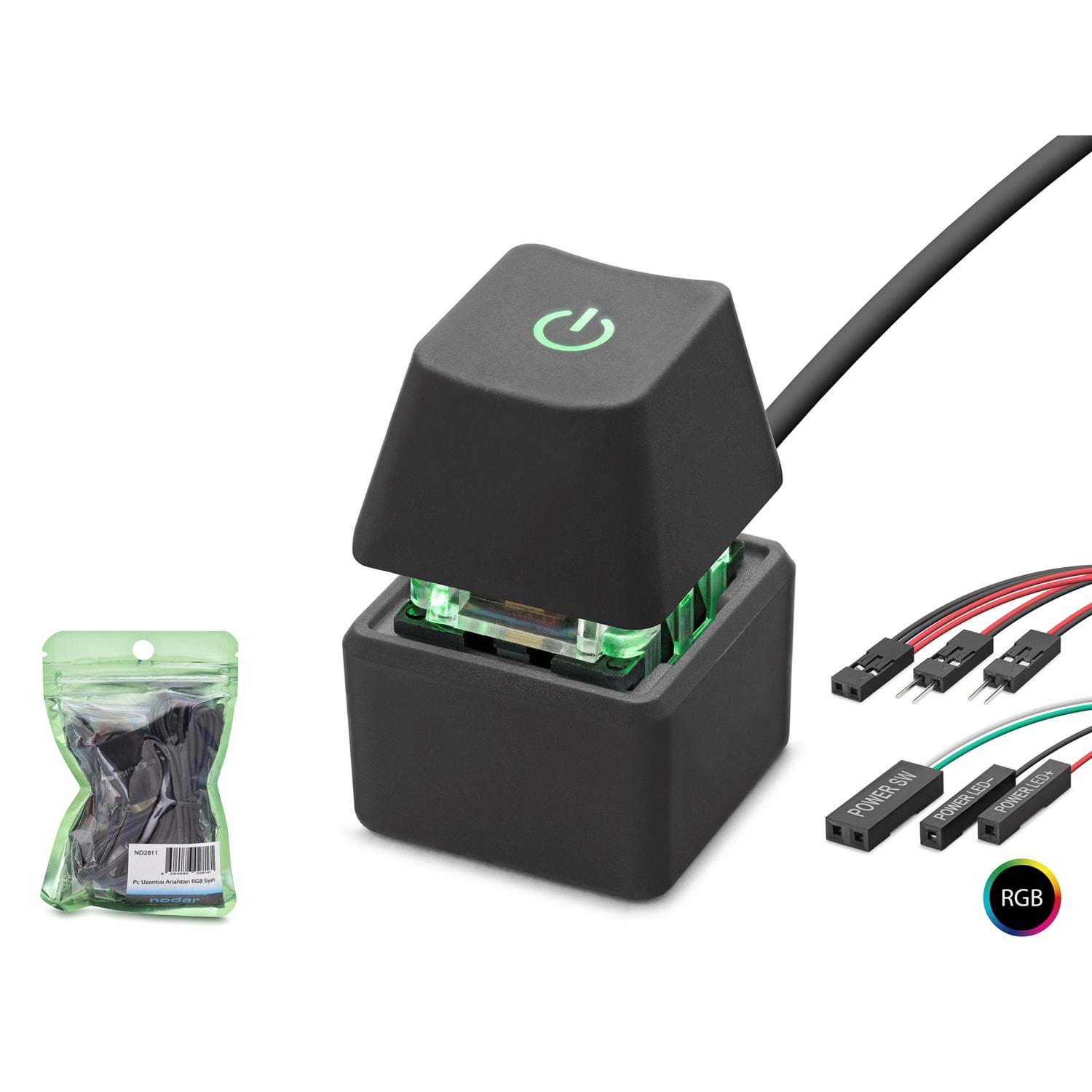 Kruxon ND2811 Masaüstü Bilgisayar RGB Power Tuşu Siyah