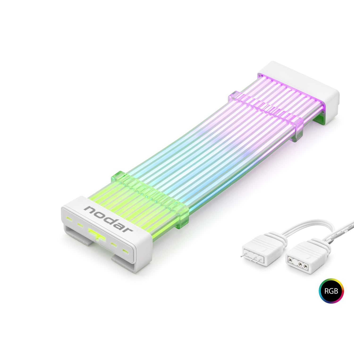 Kruxon ND2812W 24 Pin ARGB Anakart Güç Uzatma Kablosu Bükülebilir 2 mm 108 LED Beyaz