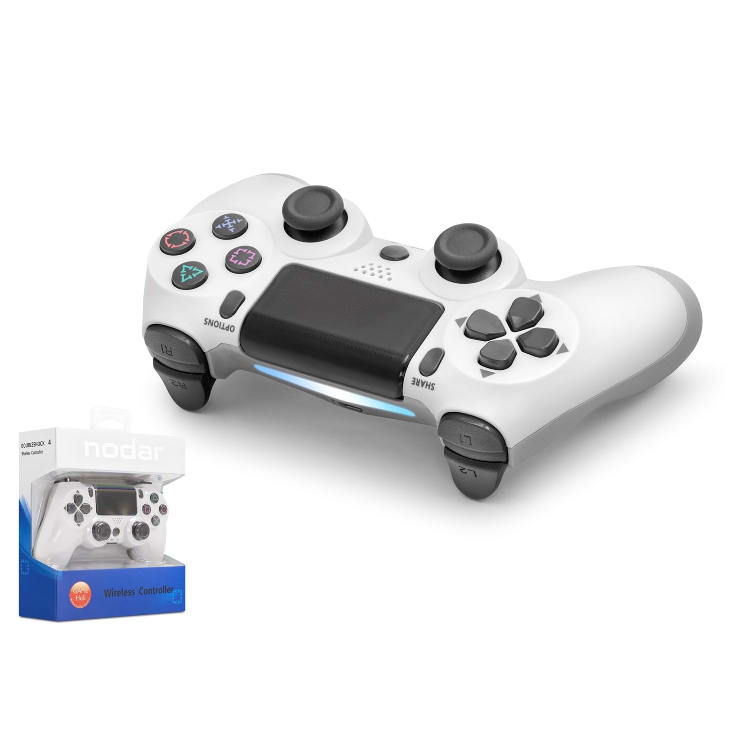 Kruxon ND400A Bluetooth GamePad Oyun Kolu PS4 Uyumlu DoubleShock 4 Beyaz