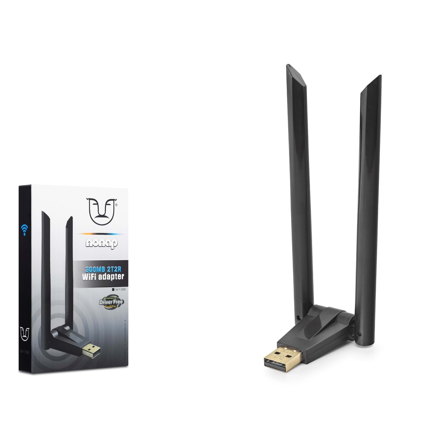 NONAP W136 USB WiFi Adaptörü 300 Mbps Dahua HKvision DVR Uyumlu Siyah