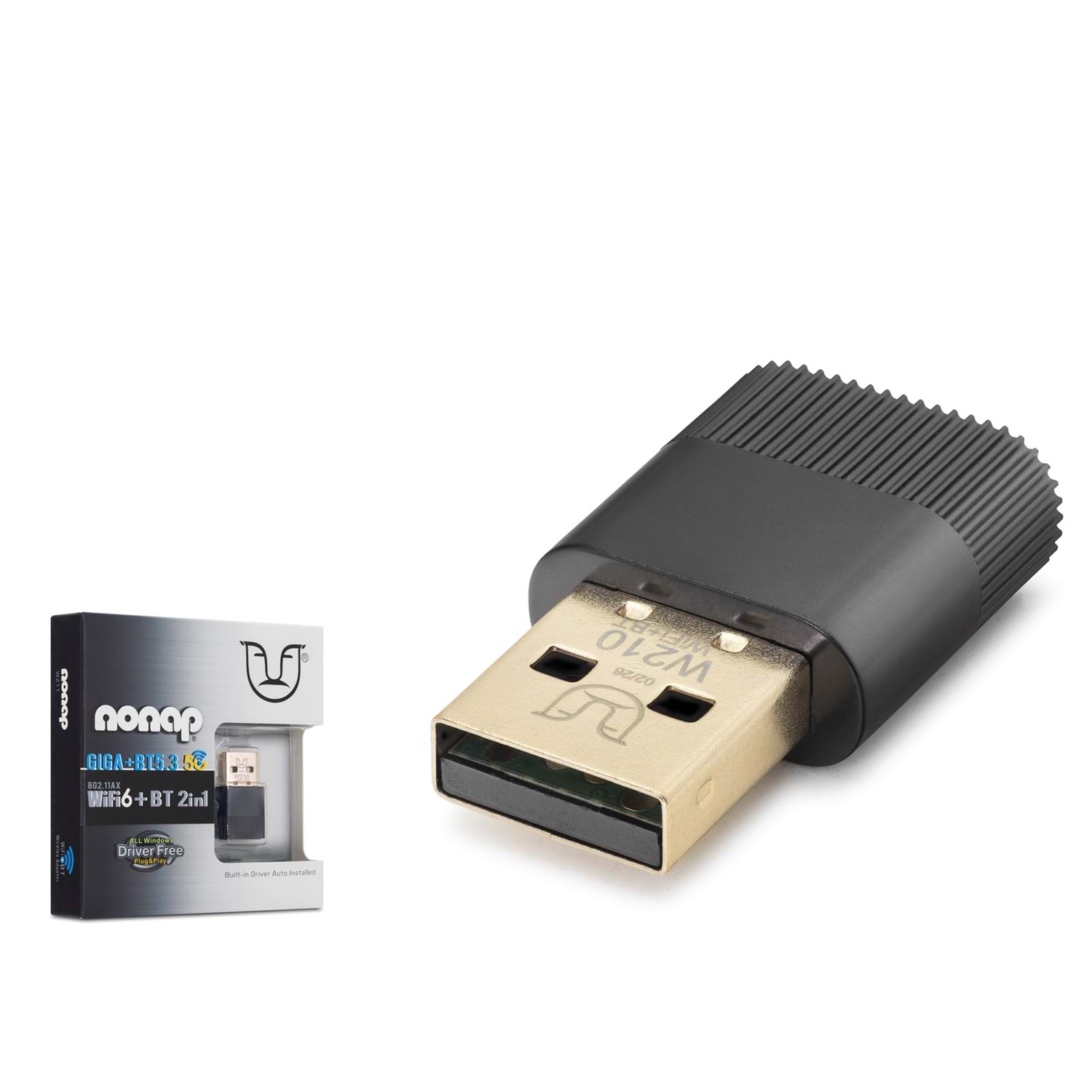 NONAP W210 USB WiFi 6 Bluetooth 5.3 Adaptörü 1 Gbps 5 GHz Dual Band Siyah
