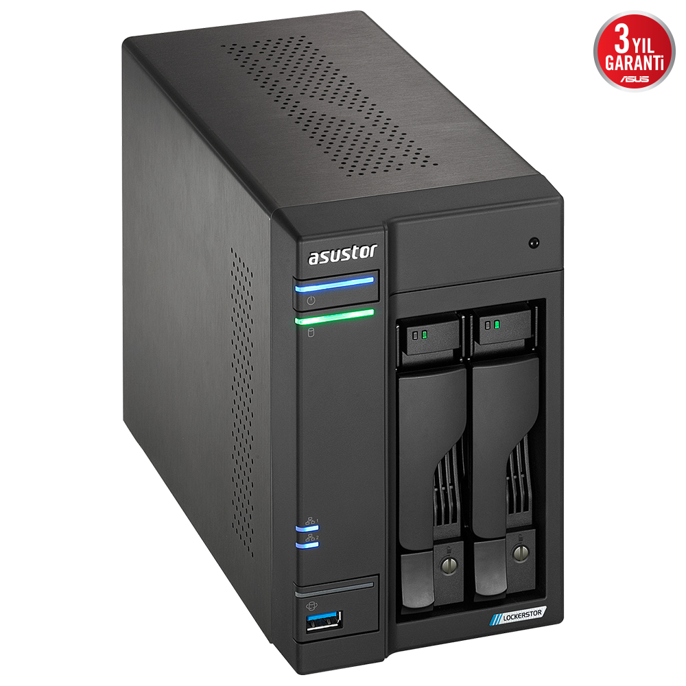 ASUSTOR AS6702T 2 BAY NAS(2X22TB Desteği), 4GB DDR4, M.2 x4, 2.5GbE x2 DEPOLAMA ÜNİTESİ