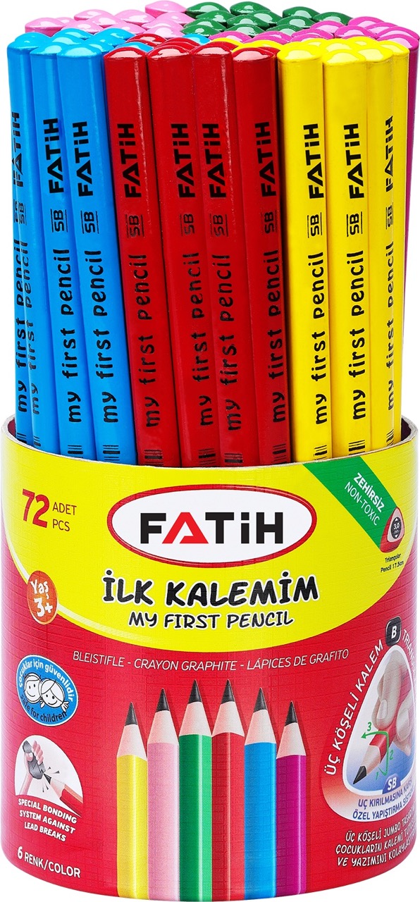 FATİH 12042 JUMBO ÜÇGEN İLK KALEMİM RENKLİ 48'Lİ *24
