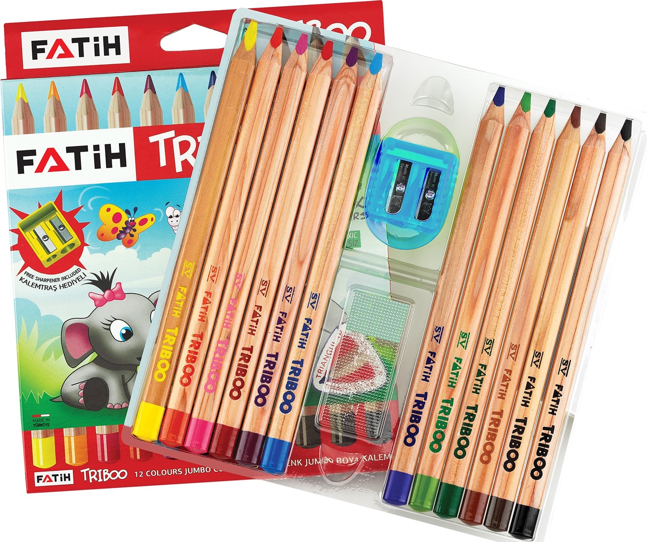 FATİH 33426 TRIBOO JUMBO KURUBOYA 12 RENK 4 'LÜ *24