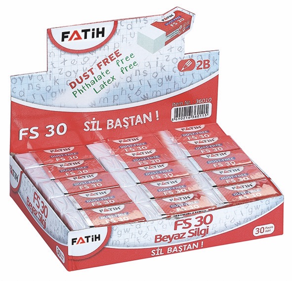 FATİH FS30 36010 BEYAZ SİLGİ 30'LU *30 >