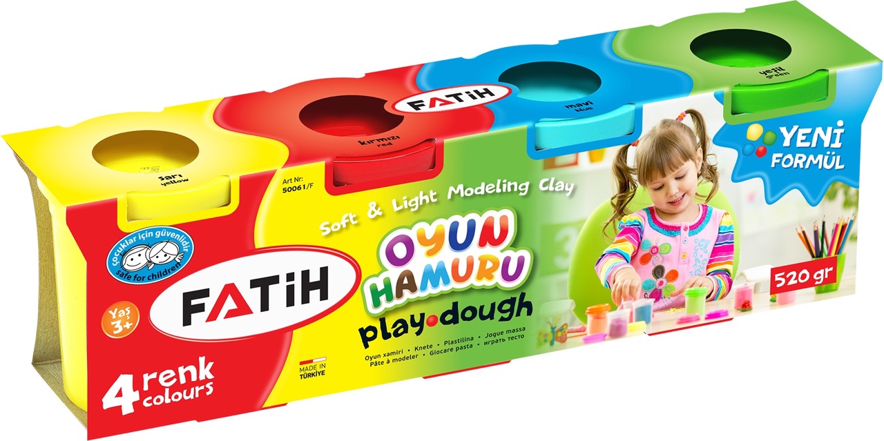 FATİH 50803 4 RENK OYUN HAMURU 400gr*48