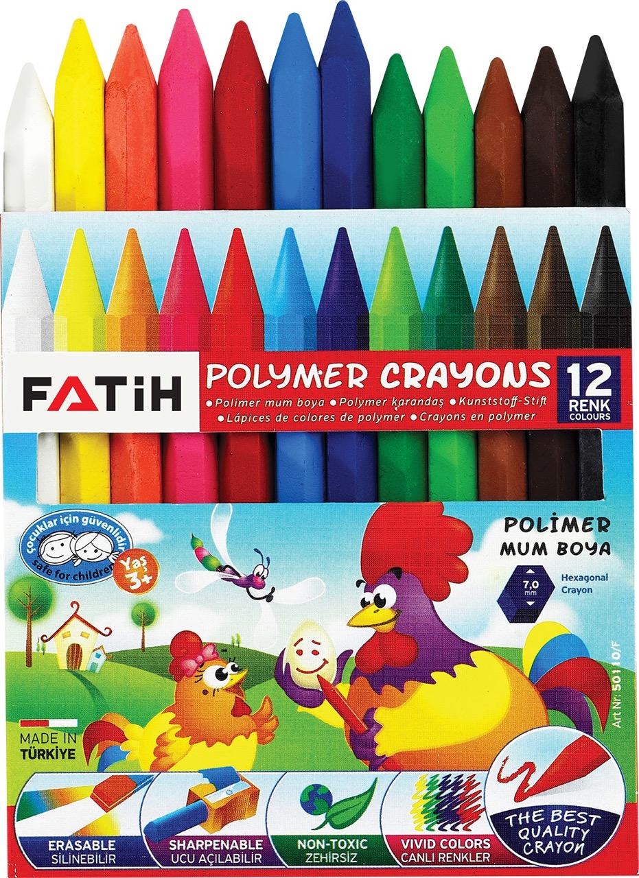 FATİH 50110 POLYMER 12 RENK KISA MUM BOYA 24'LÜ*12