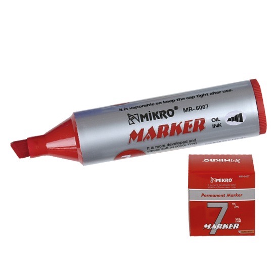 MİKRO MR-6007 KIRMIZI KESİKUÇ KOLİ KALEMİ 12Lİ*40