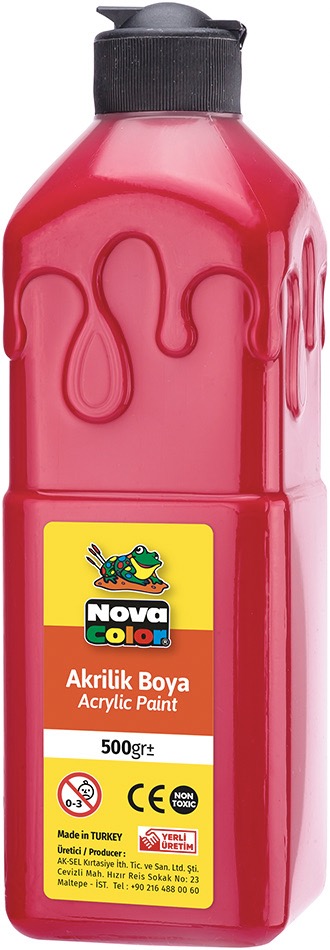 NOVA COLOR NC-382 AKRİLİK BOYA 500 GR KIRMIZI *24