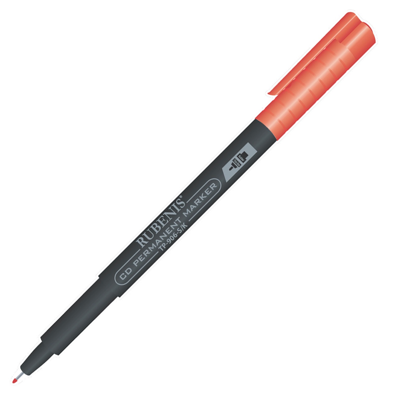 RUBENİS TP-906-S/K SİLGLİ CD KALEMİ KIRMIZI 12'Lİ PAKET *60 >