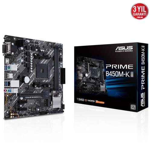 Asus PRIME B450M-K II AMD AM4 DDR4 4400 HDMI DVI VGA M2 USB3.2 mATX