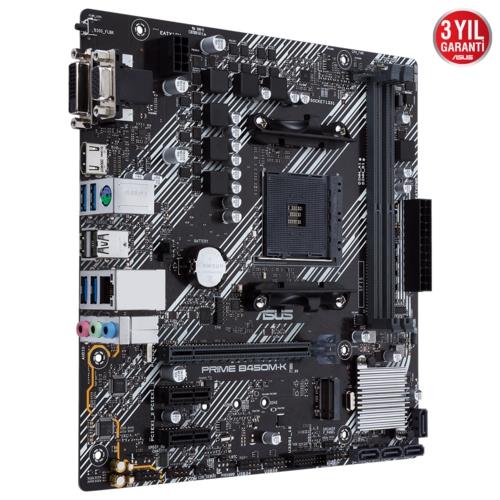 Asus PRIME B450M-K II AMD AM4 DDR4 4400 HDMI DVI VGA M2 USB3.2 mATX