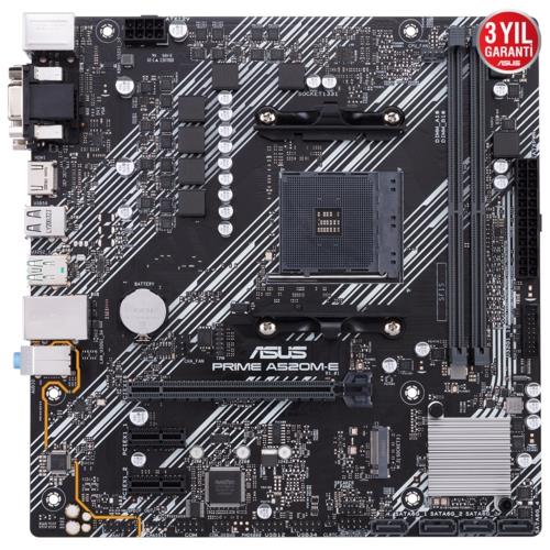 Asus PRIME A520M-E AMD AM4 DDR4 4400 HDMI DVI VGA M2 USB3.2 mATX