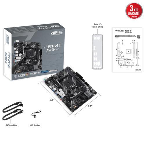 Asus PRIME A520M-R AMD AM4 DDR4 5100 HDMI M2 USB3.2 mATX