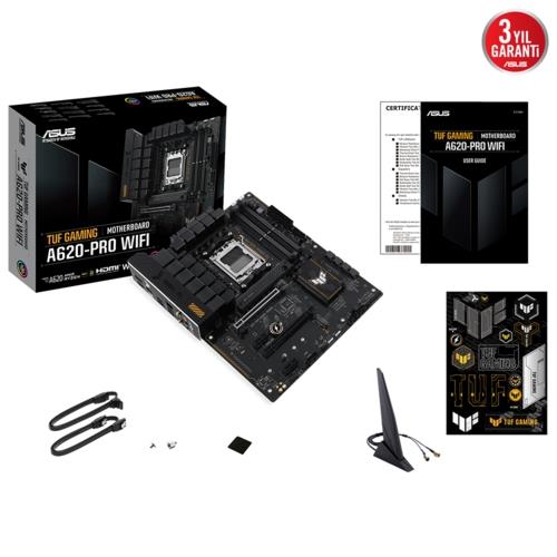 ASUS TUF GAMING A620-PRO WIFI AMD AM5 DDR5 6400 DP HDMI 2xM2 USB3.2 ATX