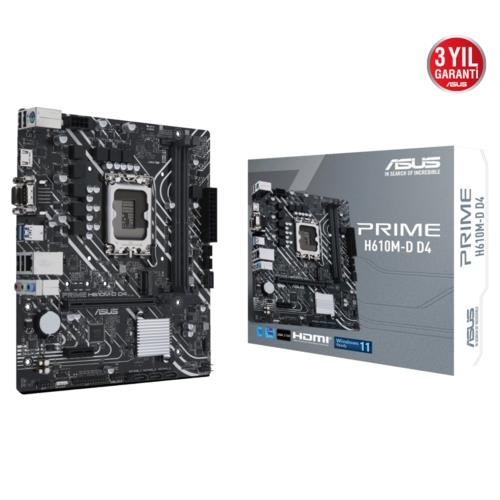 Asus PRIME H610M-D D4 Intel 1700p DDR4 3200 HDMI VGA M2 USB3.2 mATX