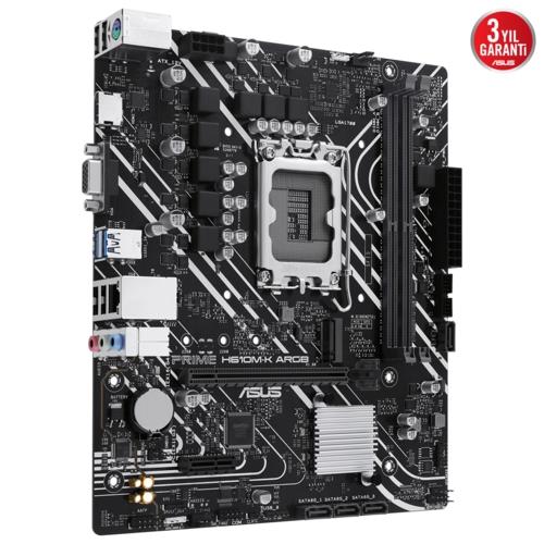 Asus PRIME H610M-K ARGB DDR5 Intel 1700p 5600 HDMI VGA M2 USB3.2 mATX