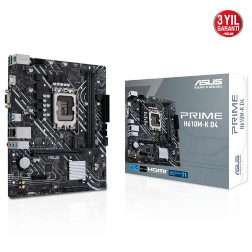 Asus PRIME H610M-K D4 Intel 1700p DDR4 3200 DP HDMI M2 USB3.2 mATX