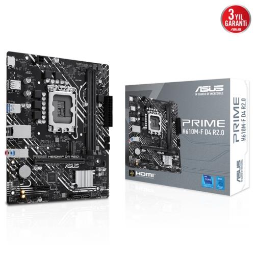 Asus PRIME H610M-F D4 R2.0 Intel 1700p DDR4 3200 HDMI M2 USB3.2 mATX
