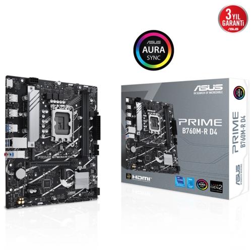 Asus PRIME B760M-R D4 Intel 1700p DDR4 5333 HDMI 2xM2 USB3.2 mATX