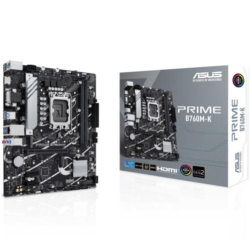 Asus PRIME B760M-K Intel 1700p DDR5 8000 HDMI VGA Çift M2 USB3.2 AURA RGB mATX