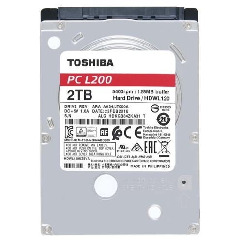 Toshiba 2.5" 2TB L200 128MB 5400RPM HDWL120UZSVA