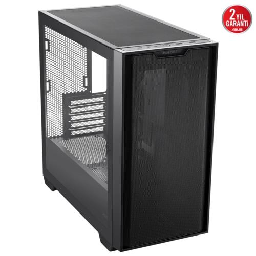 Asus A21 CASE Siyah Temperli Cam mATX Mid Tower Kasa PSU YOK