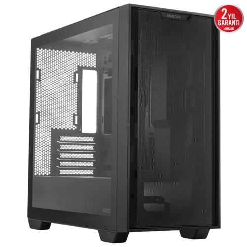 Asus A21 CASE Siyah Temperli Cam mATX Mid Tower Kasa PSU YOK