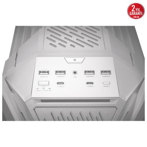 Asus ROG GR701 Fanlı Temperli Cam EATX Full Tower ARGB Kasa PSU YOK Beyaz