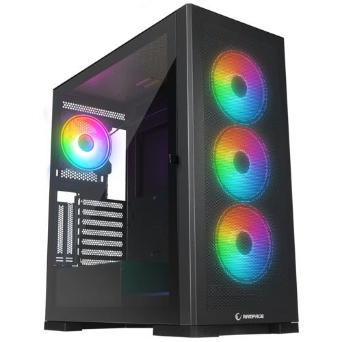 Rampage MAGNIFIC Mesh Manyetik Temperli Camlı Siyah ATX Mid-T Gaming Oyuncu Kasası