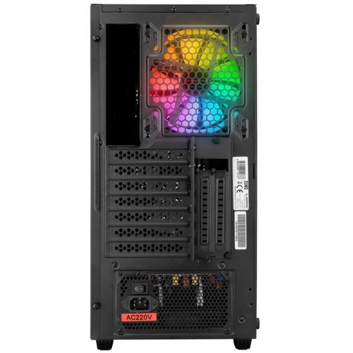 Rampage ZUKO 600W 80+BRONZE Siyah 4*14cm Rainbow Temperli Camlı ATX Mid-T Gaming Kasa