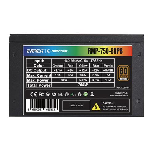 Rampage RMP-750-80PB 750W 80+ Bronze Güç Kaynağı