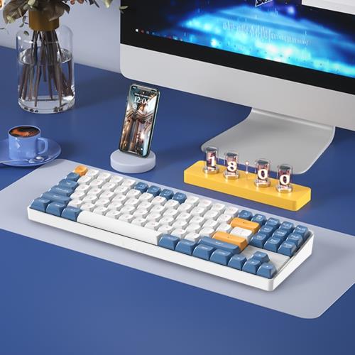 AIGO A87 Mavi İngilizce Q Mekanik Klavye Yellow Switch