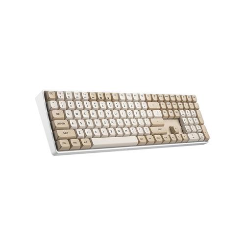 AIGO A108 Milky & Brown İngilizce Q Mekanik Klavye Yellow Switch