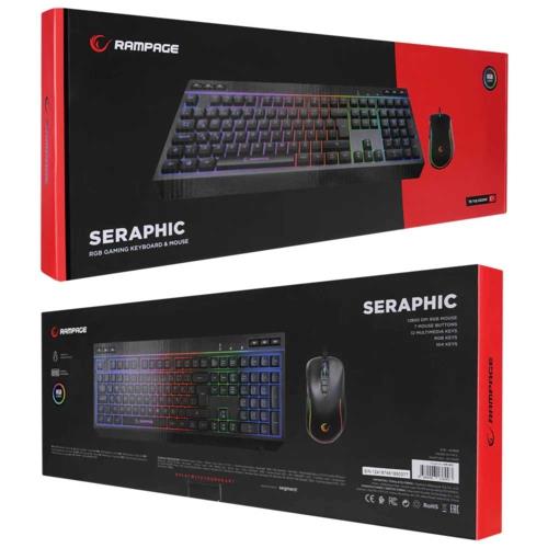Rampage KM-R57 Seraphic Siyah RGB Multmedia Klavye ve 12800DPI MouseGaming Set