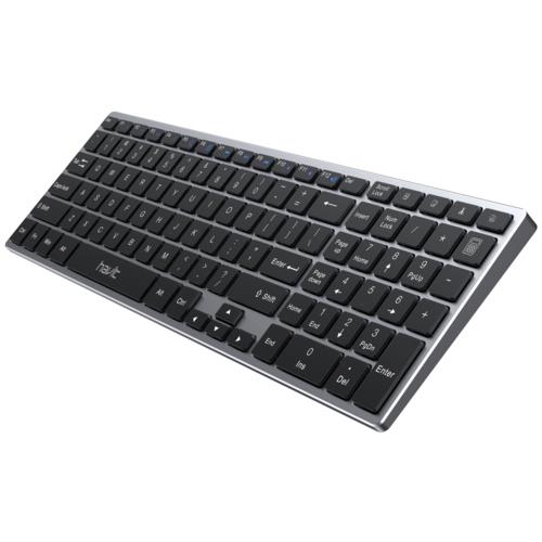Havit KB263BT Bluetooth Klavye, Gri, Şarjlı, Alüminyum
