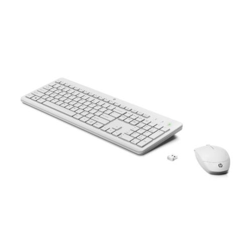 HP 3L1F0AA 230 Wireless Keyboard and Mouse Combo Set - White