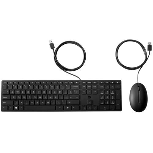 HP 9SR36AA 320 Wired Keyboard and Mouse Combo Set - Black