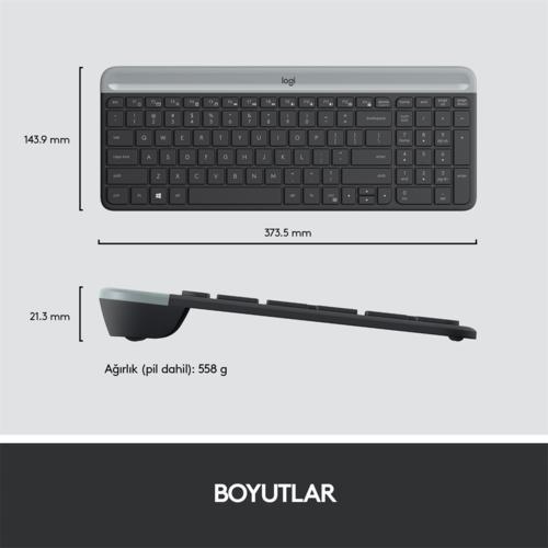Logitech MK470 Klavye Mouse Kablosuz Siyah 920-009435