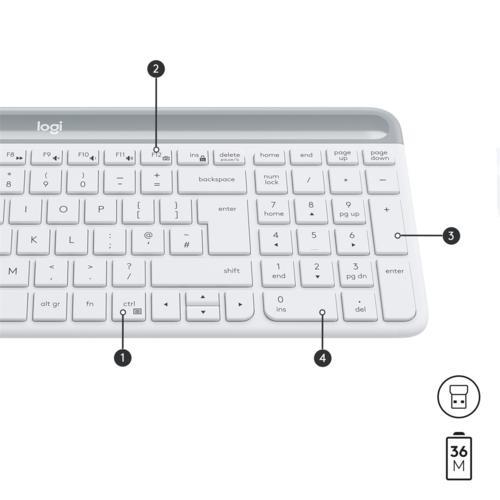Logitech MK470 Klavye Mouse Kablosuz Beyaz 920-009436