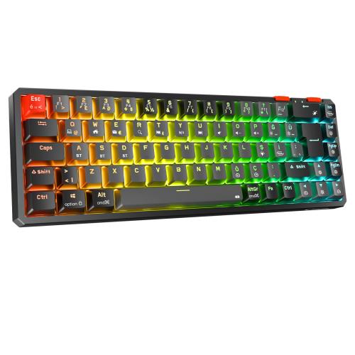 Rampage YORU MINI PRO Siyah/Gri OUTEMU Red Swich Q Kablosuz RGB Mekanik Oyuncu Klavye