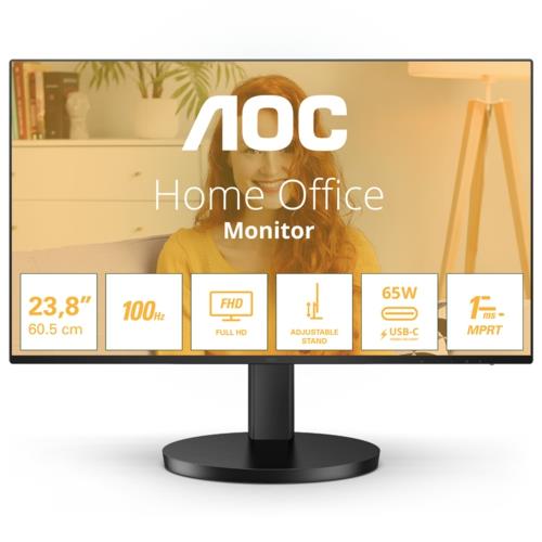 AOC 23.8" 24B3CF2 IPS MM Monitör 1ms Siyah