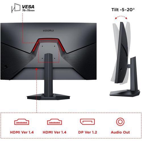 Koorui 23.8" 24E3 IPS Gaming 165Hz Monitör Siyah 1ms