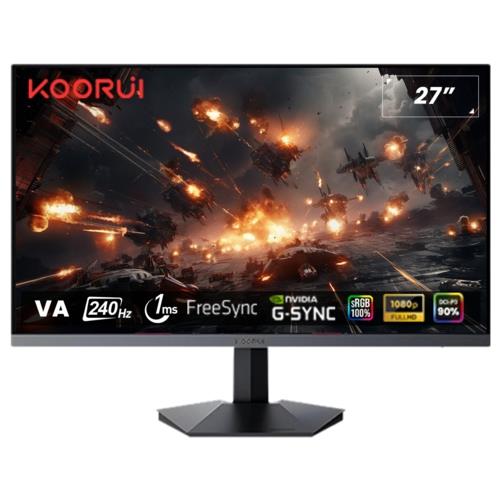 Koorui 27" GN02 Gaming 240Hz Monitör Siyah 1ms