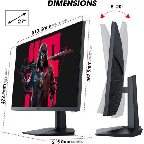 Koorui 27" GN02 Gaming 240Hz Monitör Siyah 1ms