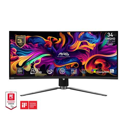 MSI 34" MAG 341CQP Curved QD-OLED 0.03ms Adaptive-Sync UWQHD Monitör