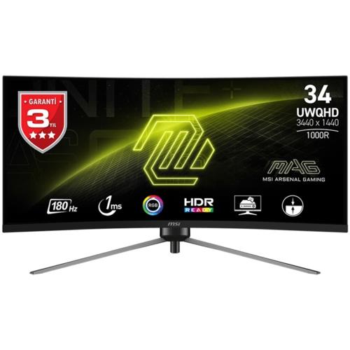 MSI 34" MAG 345CQR Curved VA 1ms Siyah UWQHD Monitör