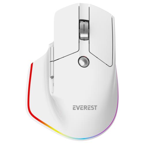 Everest SMW-178 HANDY 2in1 4000 DPI Yatay/Dikey Wheel Ergonomik RGB Mouse BEYAZ
