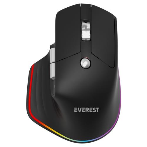 Everest SMW-178 HANDY 2in1 4000 DPI Yatay/Dikey Wheel Ergonomik RGB Mouse SİYAH